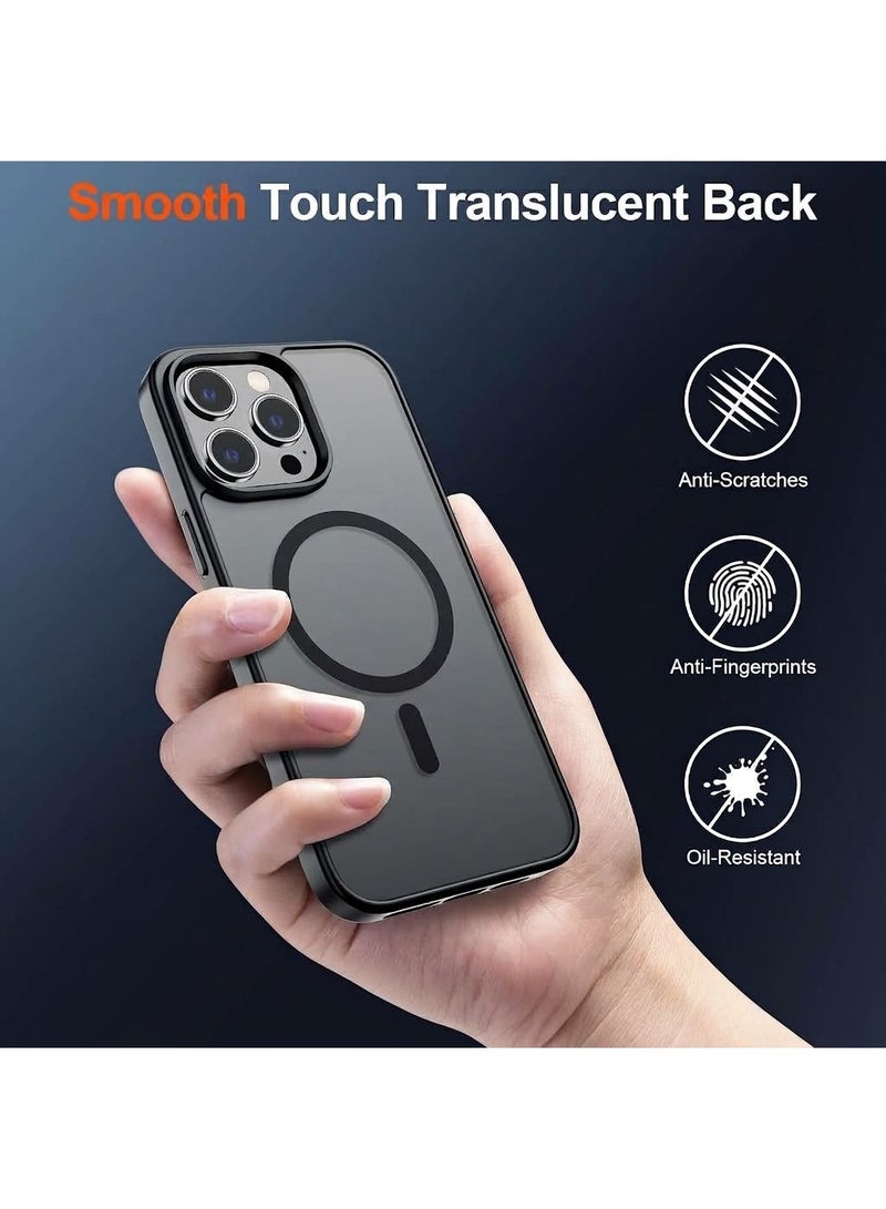 أكاليكس حافظة مغناطيسية مطفأة اللمعان (Matte) لهاتف iPhone 12 Pro Max [مقاومة للصدمات ونحيفة] - غطاء خلفي صلب ومطفأ يوفر حماية فائقة الجودة | أسود - Image 5