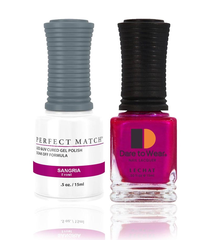 Lechat Perfect Match Gel Nail Polish 15ml Soak Off Long Lasting High Shine UV LED Gel Non Toxic Easy Application Wide Color Range for Manicure and Pedicure Sangria PMS12