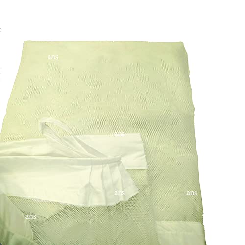 ANS Mosquito Net for King Size Double Bed 6.5x6.5 ft, Ivory Polycotton Soft Net with Same Ivory Cream Color Cotton Border, Free Air Flow, Long Lasting, Foldable Insect Protection Net - Image 3