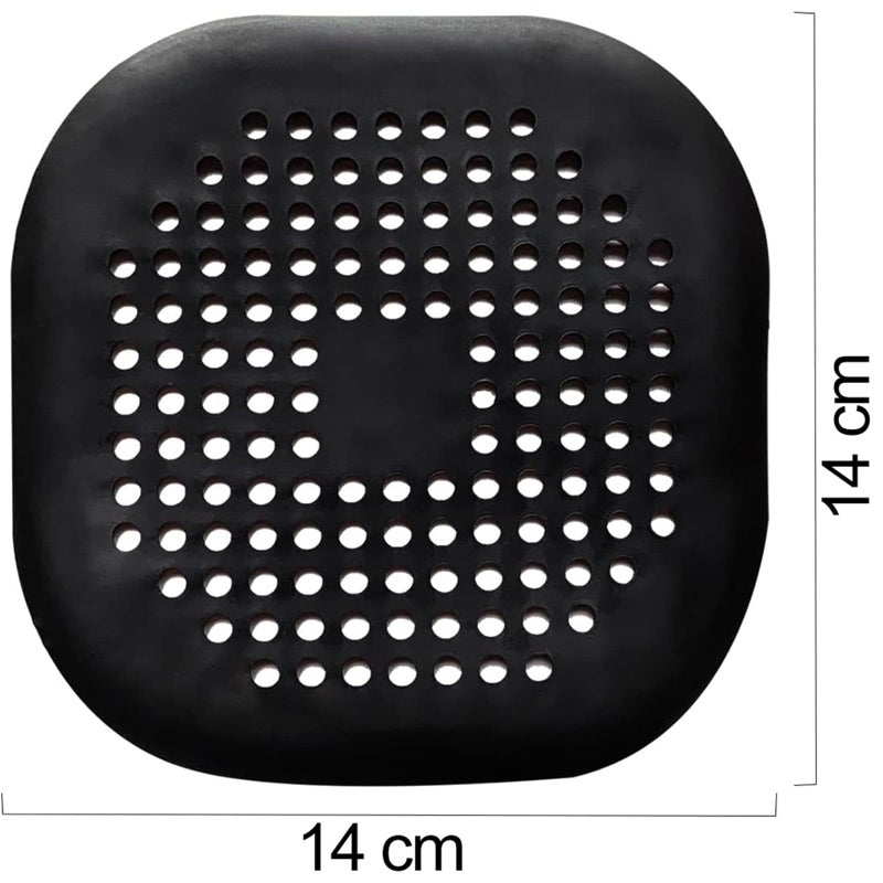 JZS Floor Drain Cover, 4 PCS Shower Drain Stopper with Sucker, Silicone Drain Cover with Easy to Install and Clean, Shower Drain Filter for Kitchen, Laundry, Toilet and More (Square, Black) - Image 5