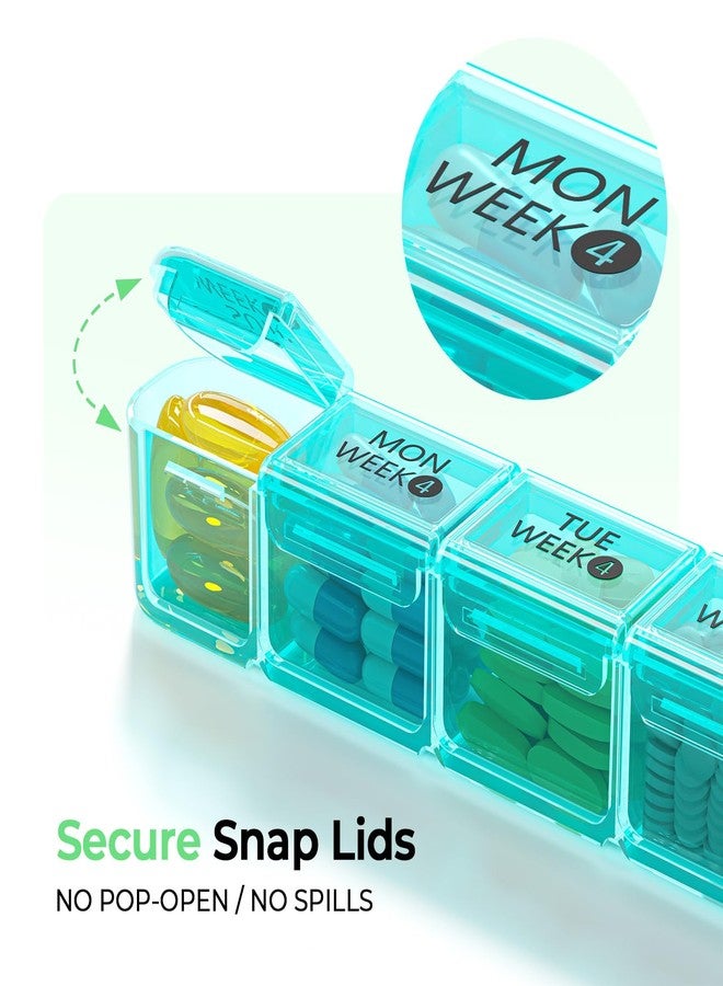 Daviky Monthly Pill Organizer 28 Day, 4 Week Pill Box with Removable Weekly Trays, Large BPA-Free Pill Organizer for Vitamins, Supplements and Medication, Travel Pill Case with Storage Box, White - Image 4