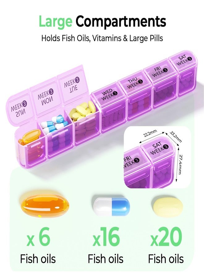 Daviky Monthly Pill Organizer 28 Day, 4 Week Pill Box with Removable Weekly Trays, Large BPA-Free Pill Organizer for Vitamins, Supplements and Medication, Travel Pill Case with Storage Box, White - Image 3