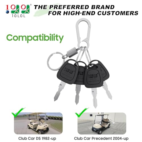 10L0L 4 Pack Golf Cart Keys for Club Car DS 1982-up, Club Car Precedent 2004-up, Replace OEM 1012505 - Image 2
