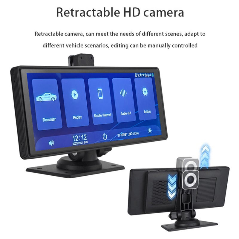 9.3" 4K(interpolation) Dash Cam Rearview Camera Wifi Carplay & Android Auto Wireless GPS Navigation Dashboard DVR AI Voice Split Screen AUX - Image 5