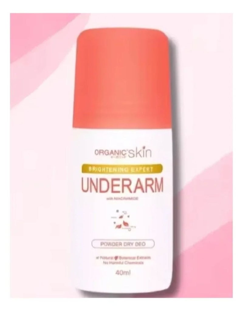 أورجانيك مزيل عرق بودرة جاف بخلاصة النياسيناميد لتفتيح منطقة تحت الإبط 40 مل - Image 1