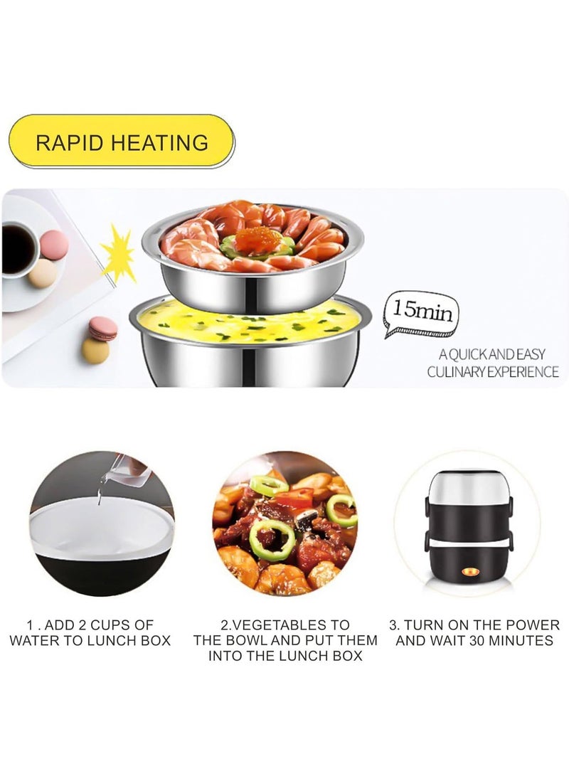 Electric Lunch Box 2L – 250W Portable Heated Food Warmer, Fast Heating Bento Lunchbox For Car, Office, Travel & Home | Stainless Steel, 220V, Spill-Proof, Ideal For Adults & Kids, Electric Lunch Box, Heated Lunchbox, Portable Food Warmer, Bento Box 220V, Stainless Steel Food Container, Electric Lunch Box For Car, Travel Lunch Warmer, Office Food Heater, Fast Heating Lunch Box, Mini Rice Cooker - Image 2