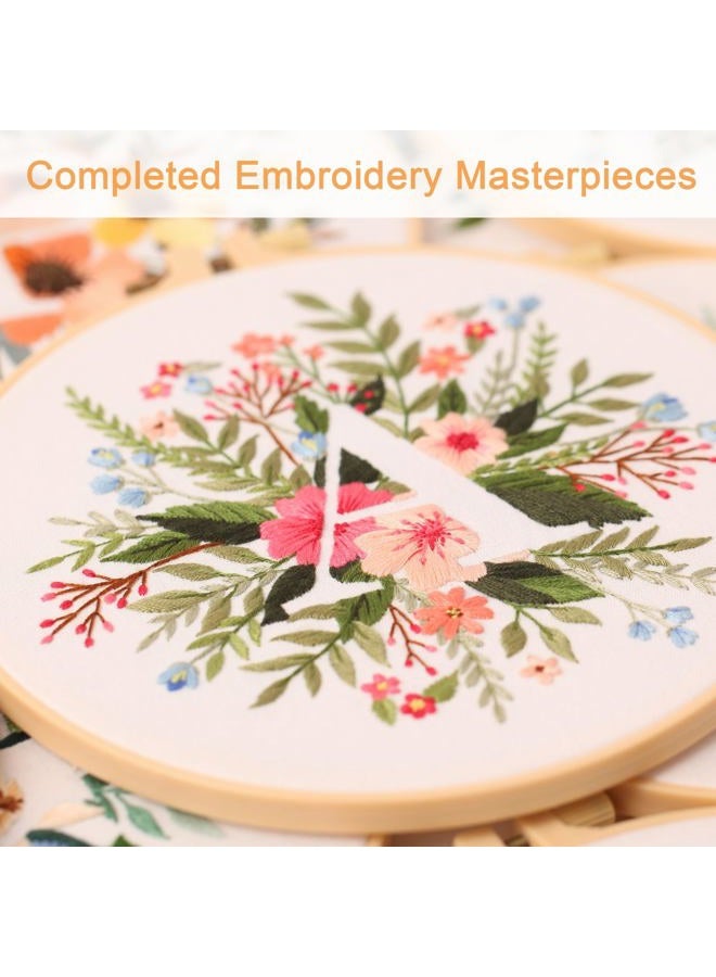 REEWISLY Embroidery Kit for letter ABC (A),Embroidery Starter Kit with Pattern and Instructions,1 Plastic Embroidery Hoops,Color Threads ,instructions and Needles,Adults Embroidery, DIY cross stitch kit - Image 5