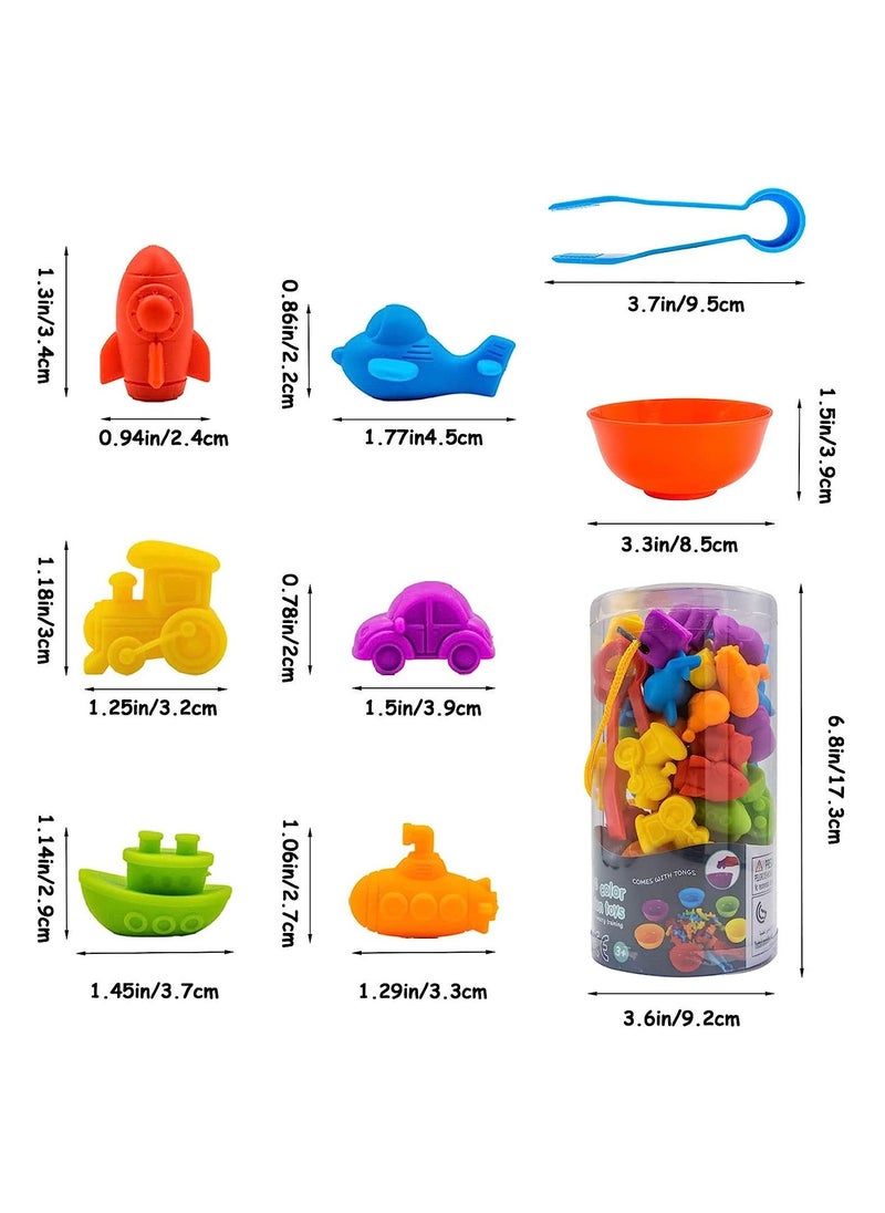YelaJoy - Counting Matching Game, Sorting Toys with Sorting Cups, Color Classification and Sensory Training Preschool Educational Learning Toys Set Gift for Toddlers Kids Boys Girls Ages 3+ (Transport) - Image 1