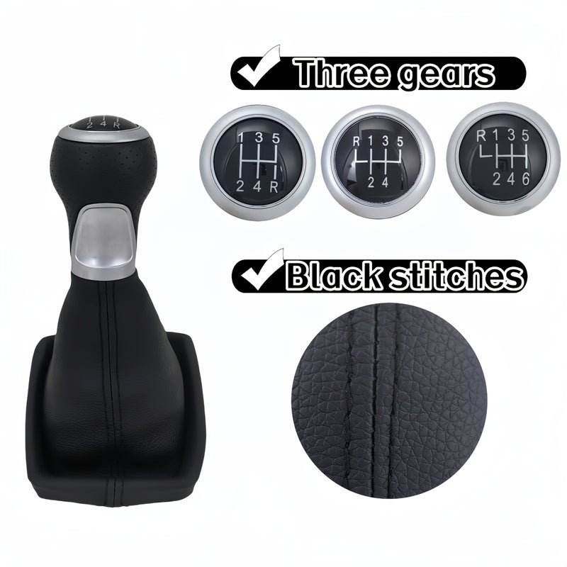 Red 6 Speed Upper Left Shift Knob And Boot Cover For Audi A4 B6 2000 To 2008 Manual Gear Stick Direct Fit Smooth Shifting Replacement Anti Slip Design - Image 5