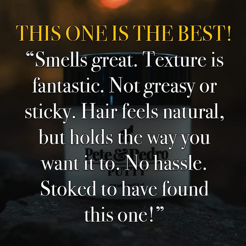 Pete & Pedro HAIR PUTTY - Strong Hold, Matte Finish, Low Shine Hair Clay for Men, Ideal for Hairstyling & Grooming Medium, Messy, & Shorter Hairstyles | Water soluble, As Seen on Shark Tank, 2 oz. - Image 5