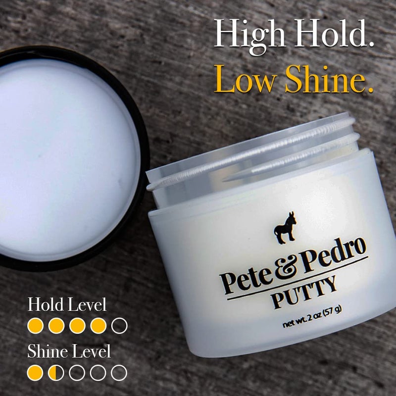 Pete & Pedro HAIR PUTTY - Strong Hold, Matte Finish, Low Shine Hair Clay for Men, Ideal for Hairstyling & Grooming Medium, Messy, & Shorter Hairstyles | Water soluble, As Seen on Shark Tank, 2 oz. - Image 3