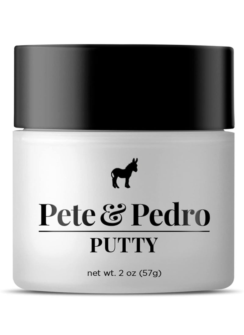 Pete & Pedro Pete & Pedro HAIR PUTTY - Strong Hold, Matte Finish, Low Shine Hair Clay for Men, Ideal for Hairstyling & Grooming Medium, Messy, & Shorter Hair Styles | Water soluble, As Seen on Shark Tank, 2 oz.  - Image 1