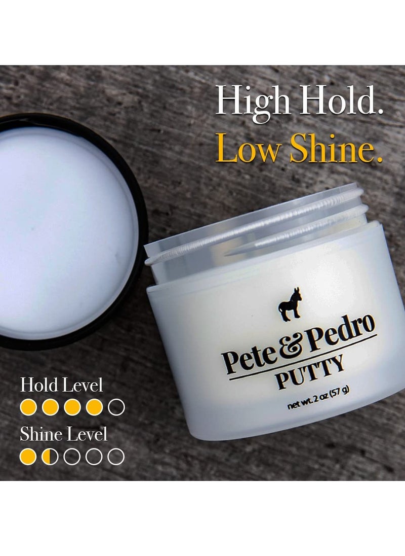 Pete & Pedro Pete & Pedro HAIR PUTTY - Strong Hold, Matte Finish, Low Shine Hair Clay for Men, Ideal for Hairstyling & Grooming Medium, Messy, & Shorter Hair Styles | Water soluble, As Seen on Shark Tank, 2 oz.  - Image 3