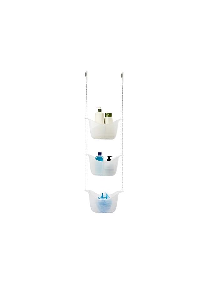 Raxoom Bask, White Hanging Shower Caddy, Bathroom Storage And Organizer For Shampoo, Conditioner, Bath Supplies And Accessories, 11-1/4" X 5-1/4" X 36-1/2" H - Image 2