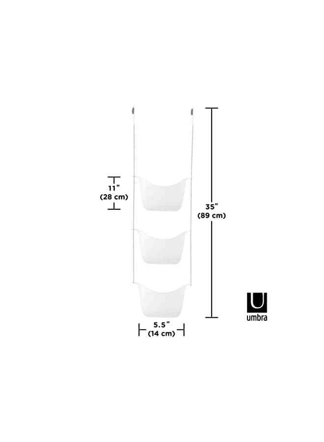 Raxoom Bask, White Hanging Shower Caddy, Bathroom Storage And Organizer For Shampoo, Conditioner, Bath Supplies And Accessories, 11-1/4" X 5-1/4" X 36-1/2" H - Image 3