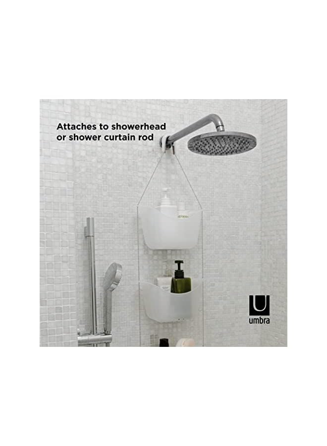 Raxoom Bask, White Hanging Shower Caddy, Bathroom Storage And Organizer For Shampoo, Conditioner, Bath Supplies And Accessories, 11-1/4" X 5-1/4" X 36-1/2" H - Image 5