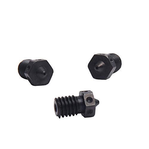 POLISI3D 4pcs Hardened Steel Nozzles V6 Nozzle 0.4mm Compatible with V6 Hotend Prusa i3 MK3 MK3S Prusa mini Anycubic Mega 3D Printer Printing PEI PEEK or Carbon Fiber Filament (4x0.4mm) - Image 1