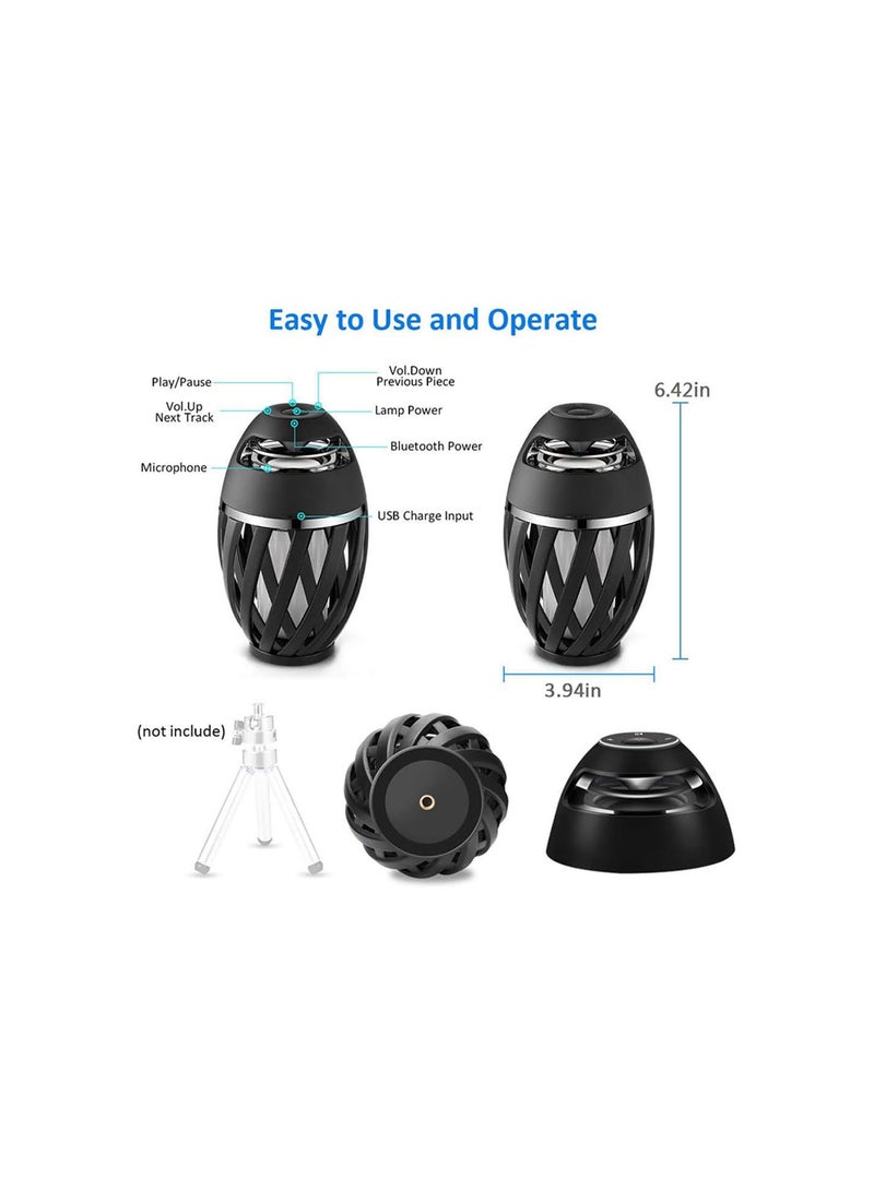 GGOOT Led Flame Lamp&Speakers, Torch Atmosphere Bluetooth Speakers, Outdoor Stereo Speaker with HD Audio&Enhanced Bass, LED Flickers Lights BT4.2 for iPhone/iPad/Android - Image 3