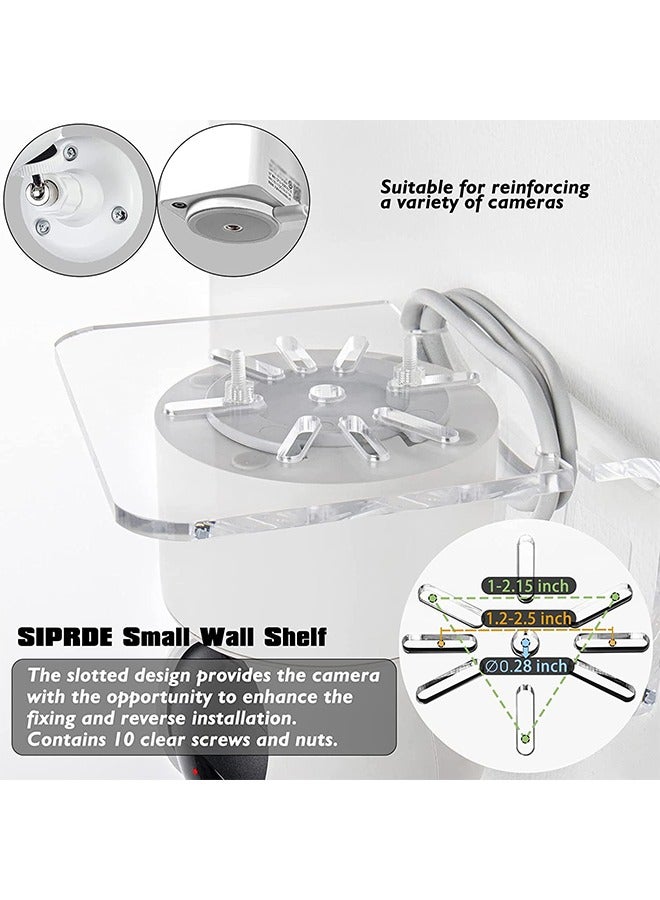 3 Pcs Acrylic Floating Wall Shelves, with Cable Clips & Strong Tapes & Screws, No Drill Universal Small Wall Shelf, Universal Adhesive Shelf Easy to Install, 10*10*5CM  - Image 3