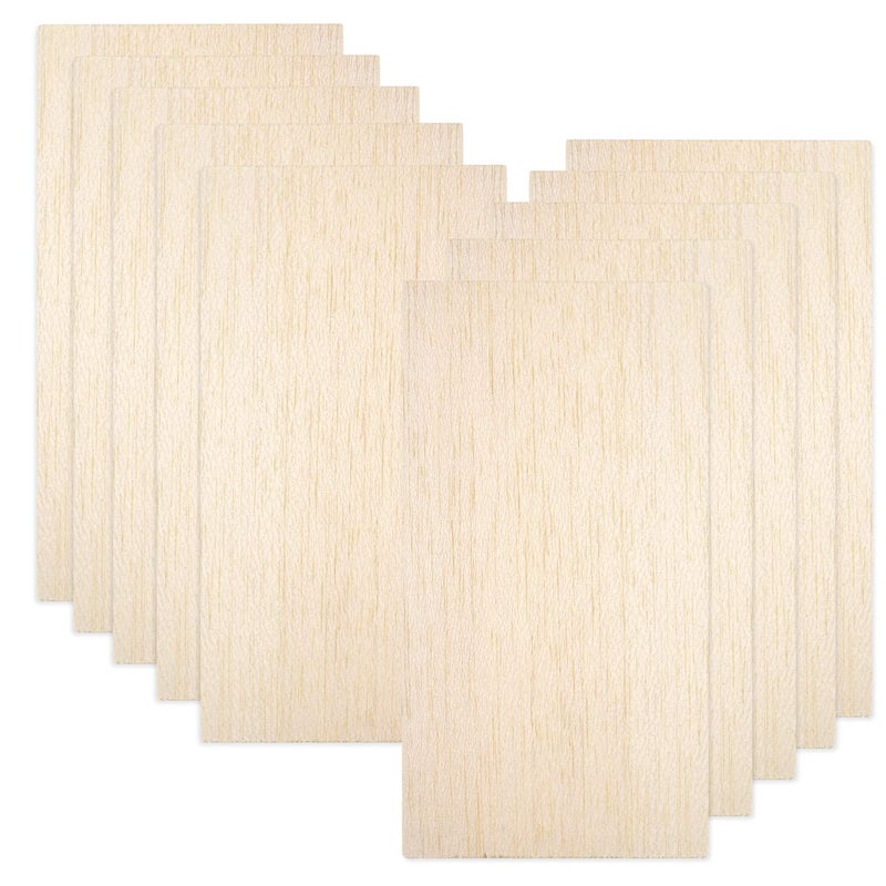 10 Pack Balsa Wood Sheets Natural Unfinished Wood for House Aircraft Ship Boat DIY Wooden Plate Model School Projects Craft Project 100x200x15mm