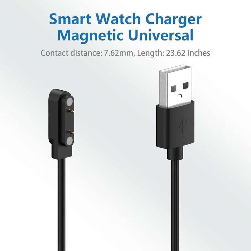 XIMAND Magnetic Charging Cable 2-Pin 7.62mm Bone Conduction Open-Ear Wireless Headphones,Replacement USB Charger Cord Headphones Cable or Some Smart Watch Charger Cable -2 Pack (2 Pin) - Image 2