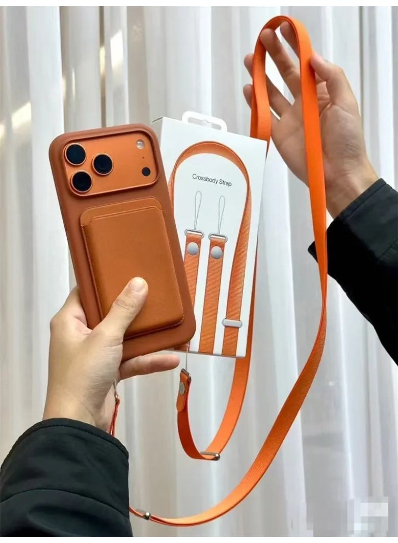 MOCOM Newest Design 1:1 Crossbody Strap for iPhone 17/17 Pro Max – Premium Cosmic Orange Adjustable Phone Lanyard, Anti-Drop Universal Cellphone Shoulder Strap, Hands-Free Wearable Phone Holder for Travel, Work, Outdoor Activities, Secure & Stylish Fashion Accessory - Image 1