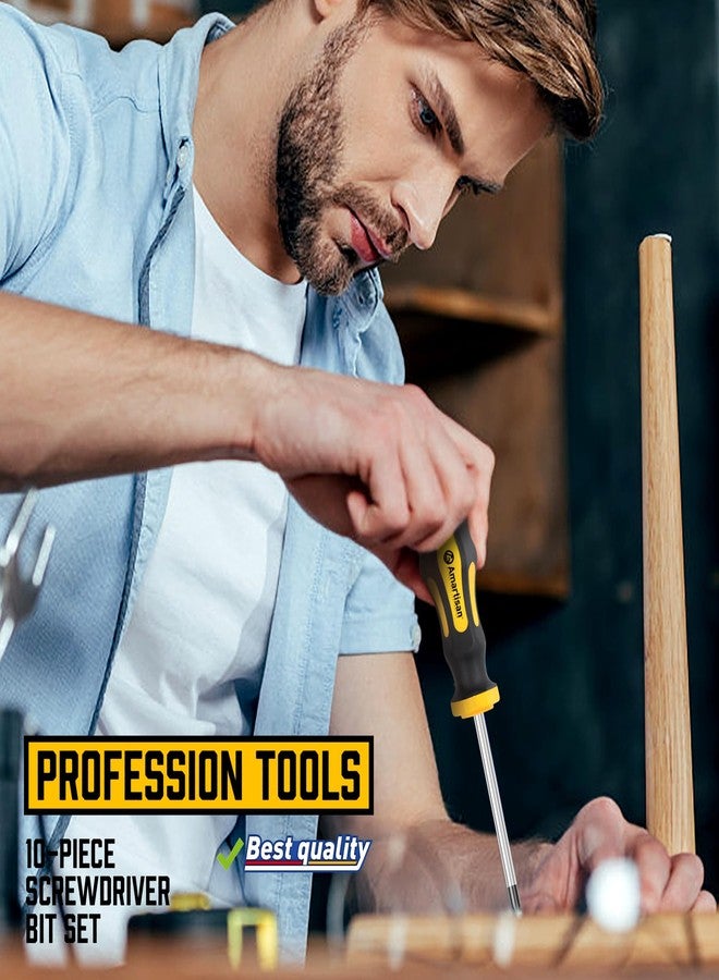 Amartisan 10-Piece Magnetic Screwdrivers Set, 5 Phillips and 5 Slotted Tips Professional Cushion Grip Screwdriver Set 2pcs Portable Multifunction Key Mini Screwdriver (Red) - Image 5