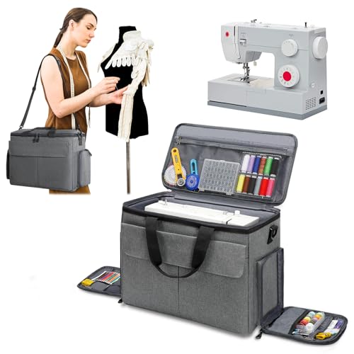 Skureay Sewing Machine Carrying Case Universal Sewing Machine Tote Bag with Multiple Storage Pockets Removable Thick Pad Compatible with Most Standard Sewing Machines and Sewing Accessories - Image 1