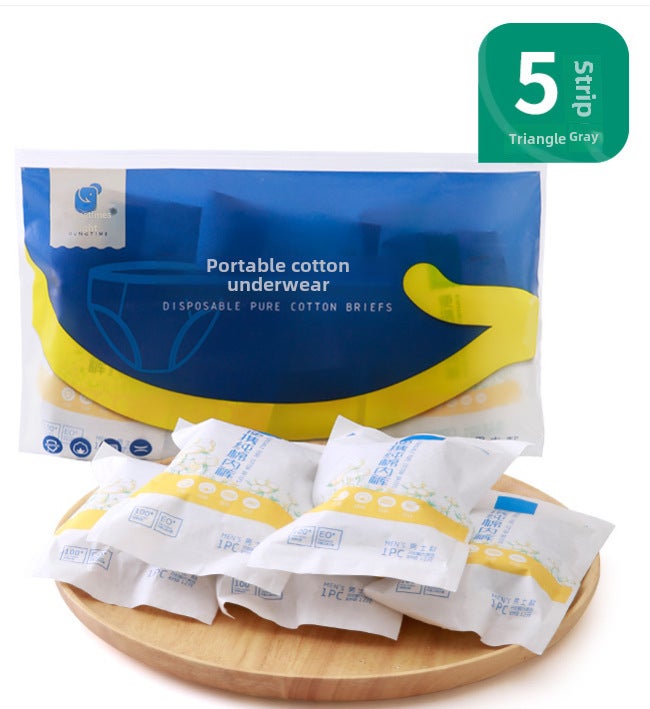 Generic Cotton Maternity Disposable Underwear Set Bags men's triangle gray 5 pack 