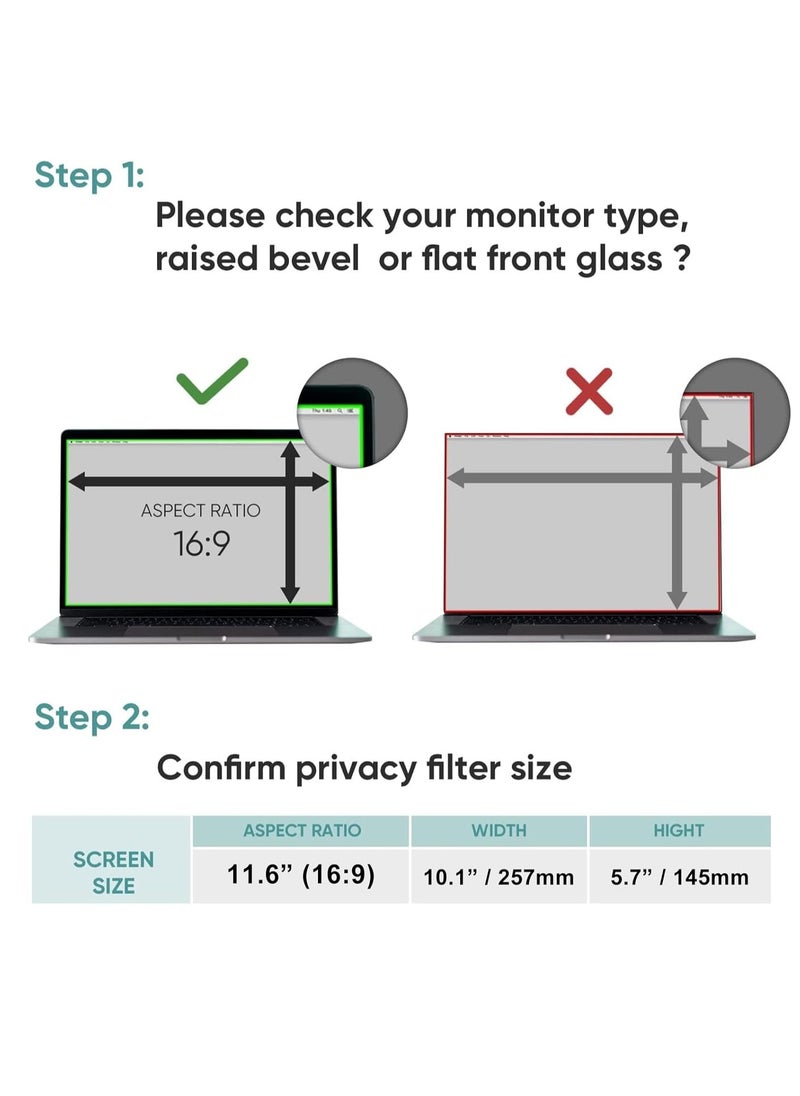 Generic 1Pack 11.6" Laptop Screen Protector, Anti Blue Light and Anti Glare Screen Protector for All 11.6" with Display 16:9 Laptop HP/Lenovo/Dell/Asus/Acer/Sony/Samsung  - Image 4