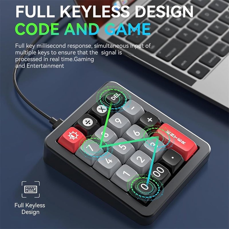 Game Keyboard with RGB Lighting, Hot Swappable Switches and Numpad - Great for Gaming and Programming, Type-C Connection, Black - Image 5