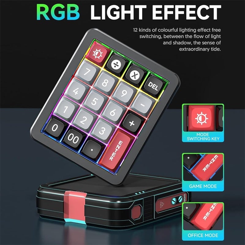 Game Keyboard with RGB Lighting, Hot Swappable Switches and Numpad - Great for Gaming and Programming, Type-C Connection, Black - Image 3