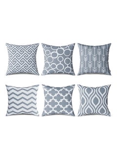 6 pcs Set 45*45cm Square Decorative Throw Pillow Covers Soft Canvas Outdoor Cushion Covers Cotton Cushion Cases,Grey - pzsku/Z3DBF5B90C06416B43BE4Z/45/_/1712312029/4aa9dbbe-6f31-42a2-8d95-30de3f5b2de6