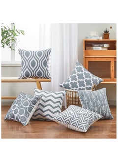 6 pcs Set 45*45cm Square Decorative Throw Pillow Covers Soft Canvas Outdoor Cushion Covers Cotton Cushion Cases,Grey - pzsku/Z3DBF5B90C06416B43BE4Z/45/_/1712312049/d5d1696f-57eb-4fb8-897a-79be0be2f68e