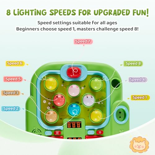YOHOOLYO Whack A Mole Game for Toddlers Interactive Pounding Toy for 3 Year Old Boys and Girls Educational Whack Mole Game for Kids with Sound and Light Gifts for Ages 3 2 Hammers 5 Modes - Image 5