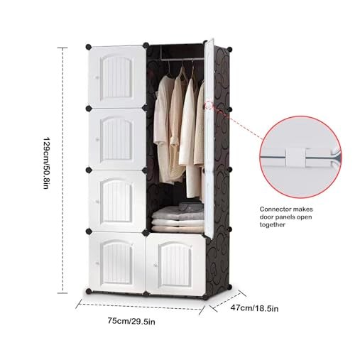 SNKR ESSENTIALS Plastic Wardrobe for Kids Clothes – Durable, Easy to Use Anti-Skid & Non-Slip Effective Professional Collapsible Wardrobe, Storage Cabinet with Suitable - Image 3