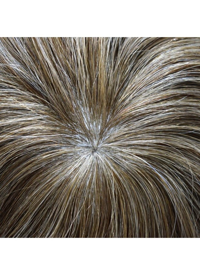 LYRICAL HAIR - Yrical Hair Toupee For Men Hair Replacement System Full Poly Thin Skin Mens Toupee All Pu Toupee Hairpiece Soft Human Hair Piece Grey White Black Brown Blonde Color (8X10 Medium Brown 4 ) - Image 1