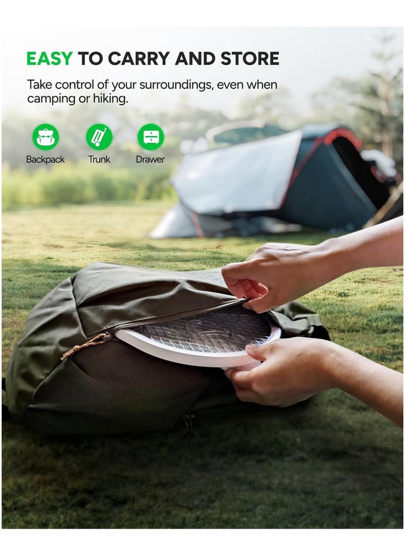 Lukadah - Electric Fly Swatter, USB Rechargeable Mosquito Swatter, Fly Killer Bug Bees Zapper Racket with Charging Base Handheld Bat Powerful Mosquito Killer with LED light for Indoor Outdoor Camping - Image 1