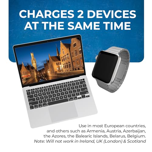 OREI Europe Travel Adapter, India to Europe, Russia, Turkey & More - Type C - 2 in 1 - Perfect for Laptop, Camera Charger and More- CE, RoHS - 4 Pack -Beige - 5 Years Warranty - Image 4