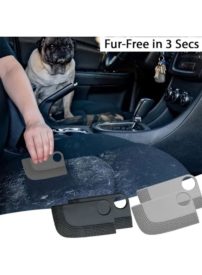 1pc Grey Car Seat Dog Hair Remover Brush Portable Pet Hair Removal Tool With Ergonomic Handle Easy To Clean Reusable For Car Seats Sofas Clothes Durable Plastic Design - Image 1