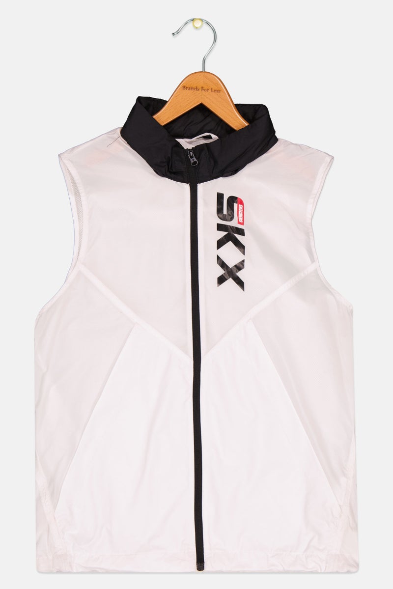 SKECHERS Kids Boy Sportswear Fit Sleeveless Training Vest Jacket, White  - Image 1