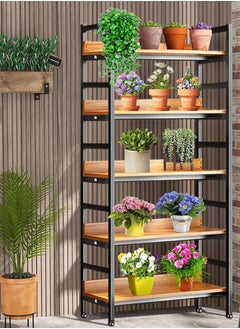 Yoawllty Bookshelf, 5 Tier Shelves Storage Organizer, 57" Tall Bookshelves Display Rack, Wood & Metal Rustic Black Shelving Unit for Home, Office&Living Room,Durable Storage Solution  - Image 5