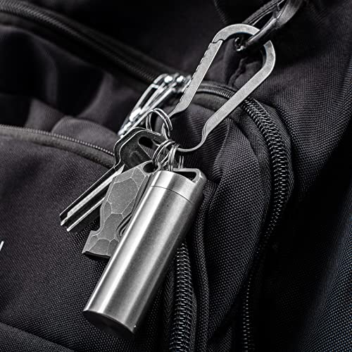TISUR Portable Pill Cases, Metal Titanium Pill Holder Pocket Pill Box Keychain Waterproof Pill Bottle Medicine Organizer Case Container for Travel Purse Outdoor Camping - Image 5
