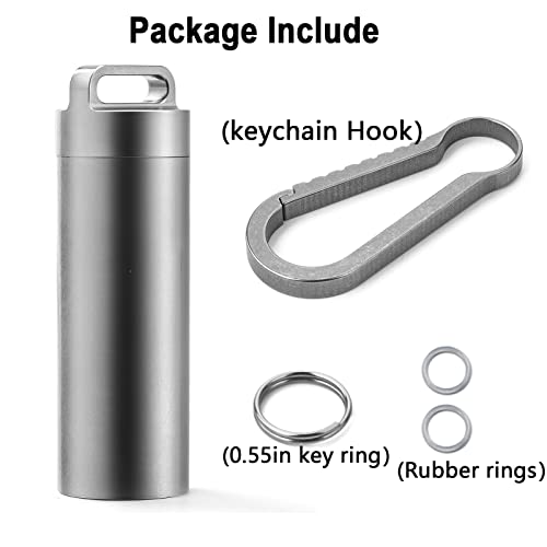 TISUR Portable Pill Cases, Metal Titanium Pill Holder Pocket Pill Box Keychain Waterproof Pill Bottle Medicine Organizer Case Container for Travel Purse Outdoor Camping - Image 3