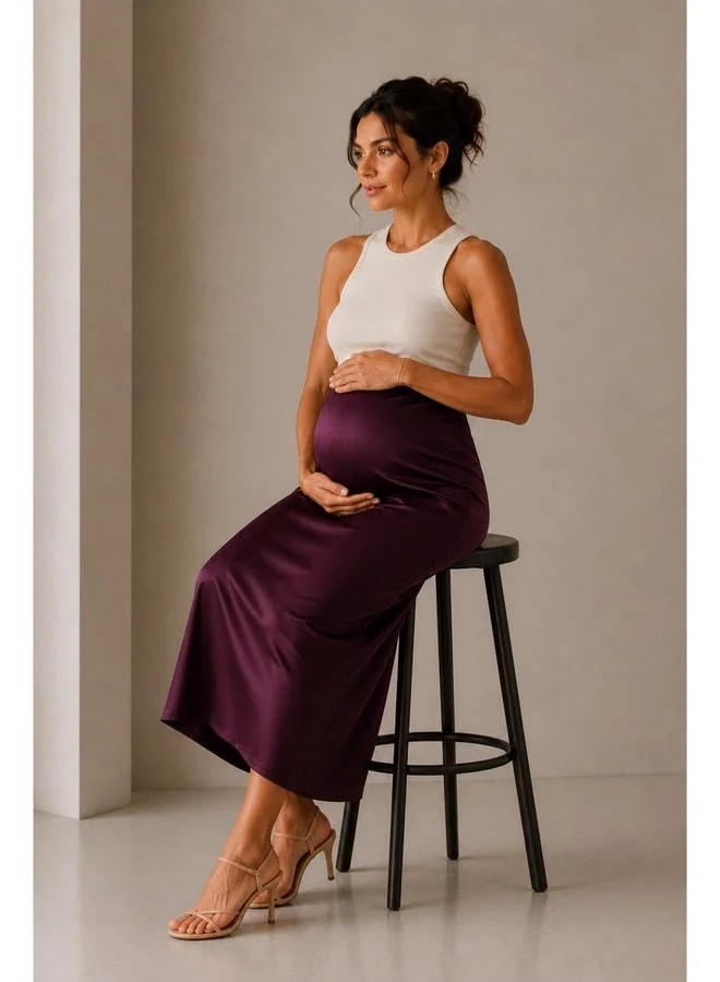 LuvmaBelly MYRA9035- Satin Skirt - Purple