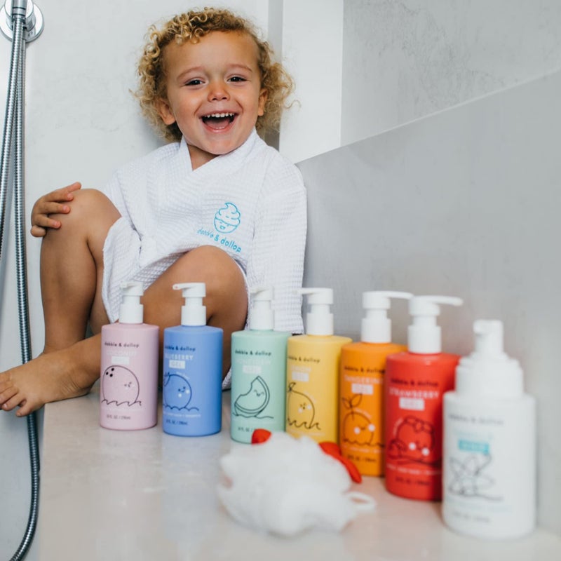Dabble & Dollop Rainbow of Bubbles - Natural 4-in-1 Bath Set for Kids, Includes Bubble Bath, Body Wash, Shampoo, USA Made, No Parabens/Sulfates, Vegan, Gluten-Free, Tear-Free (7-Pack) - Image 5