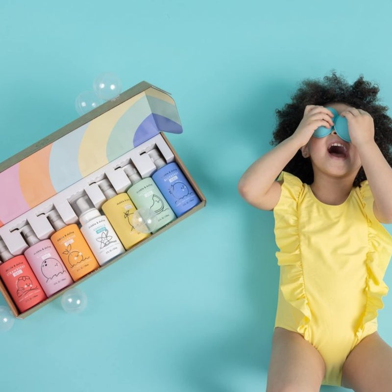 Dabble & Dollop Rainbow of Bubbles - Natural 4-in-1 Bath Set for Kids, Includes Bubble Bath, Body Wash, Shampoo, USA Made, No Parabens/Sulfates, Vegan, Gluten-Free, Tear-Free (7-Pack) - Image 4