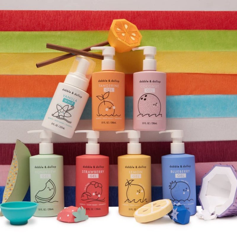 Dabble & Dollop Rainbow of Bubbles - Natural 4-in-1 Bath Set for Kids, Includes Bubble Bath, Body Wash, Shampoo, USA Made, No Parabens/Sulfates, Vegan, Gluten-Free, Tear-Free (7-Pack) - Image 3