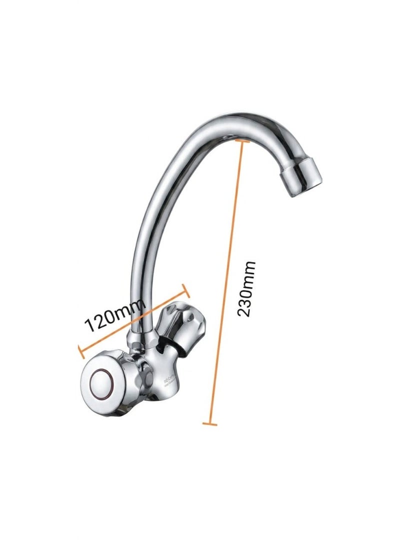 JAMS Brass Dual-Handle Kitchen Mixer Tap with Swivel Spout & Flexible Hoses – Chrome Finish | Model JM-73112 - Image 2