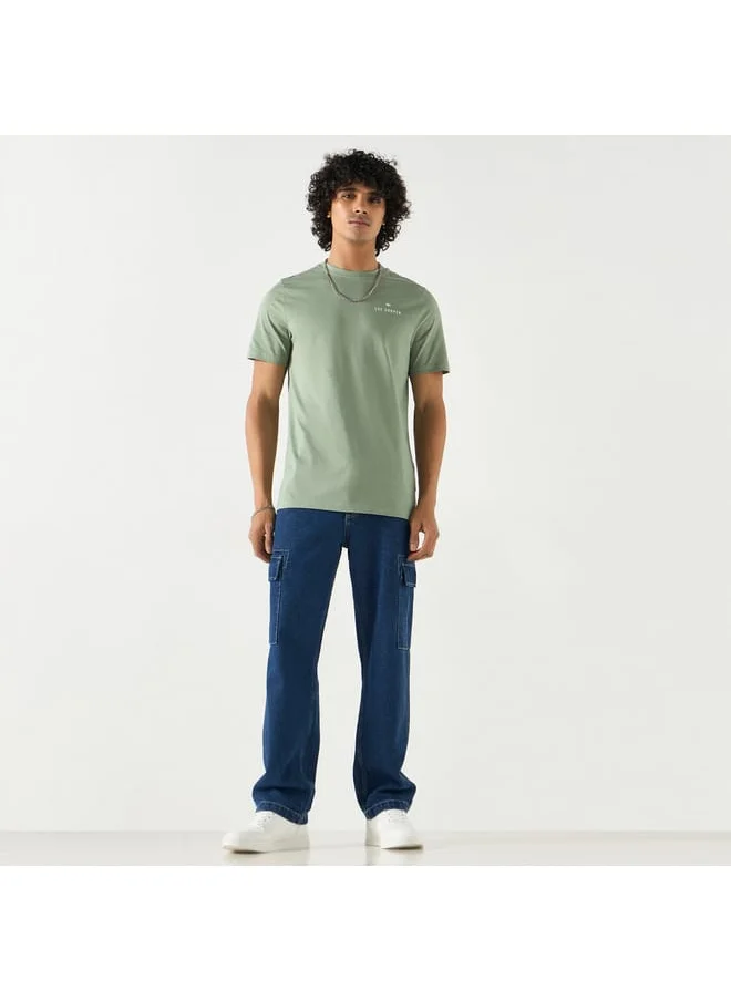 Lee Cooper Lee Cooper Applique Detail T-shirt with Crew Neck and Short Sleeves